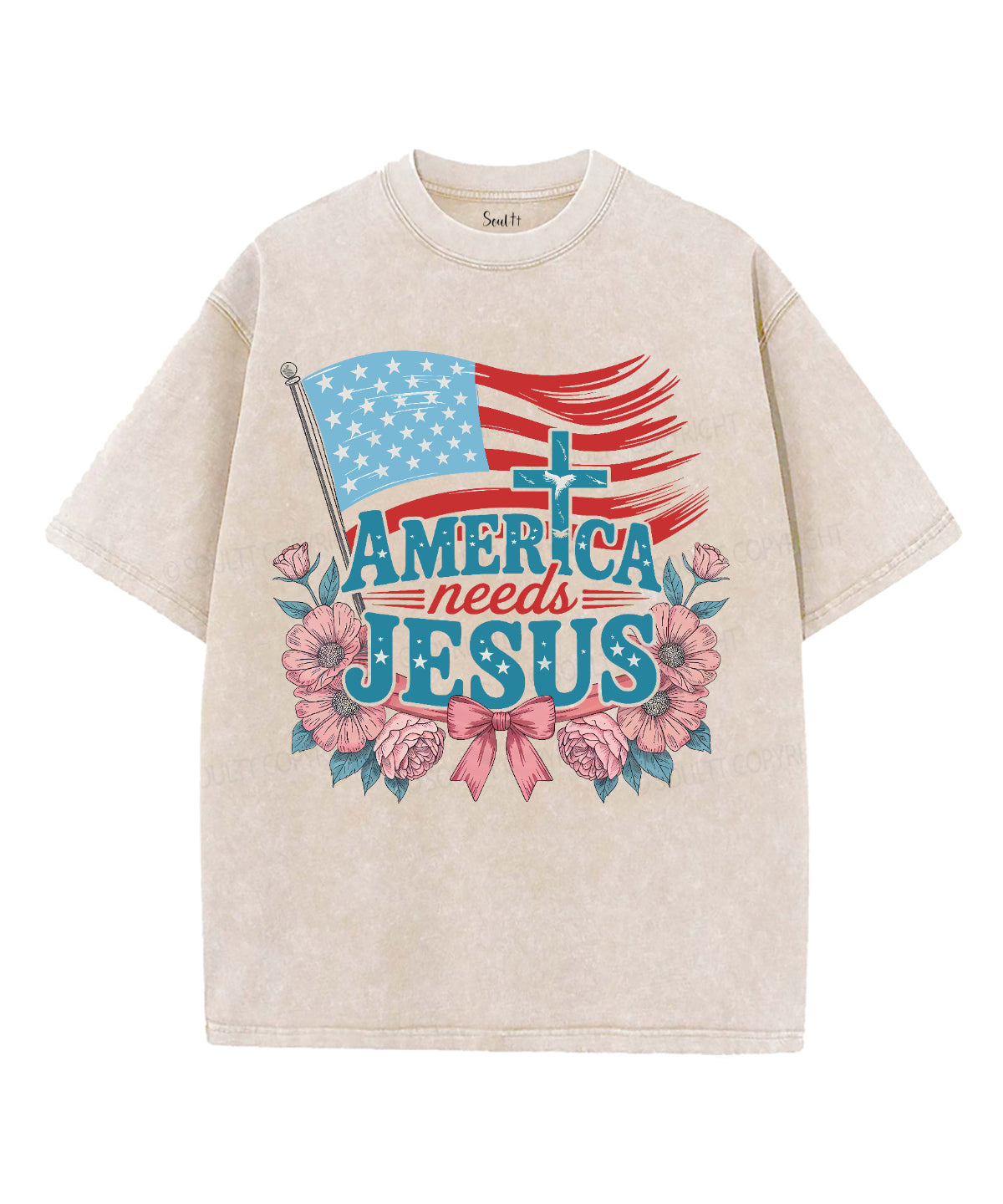 America Needs Jesus Unisex Washed Christian T-shirt Style002 Hoodie, Sweatshirt | CiraTrend.com (Image 4)