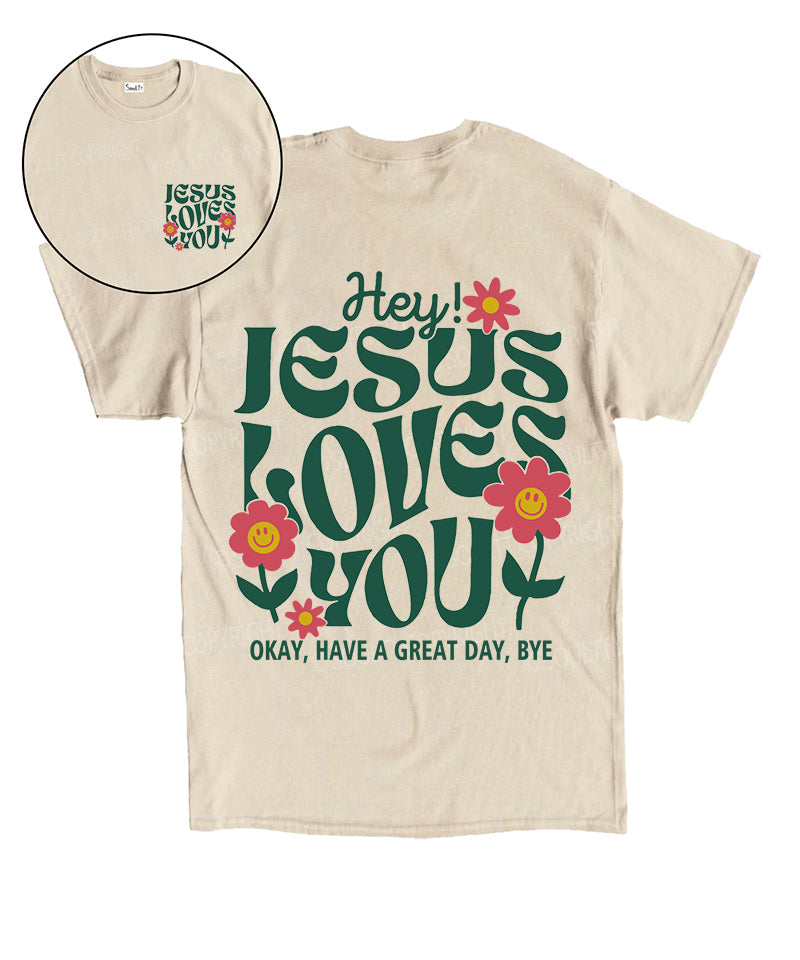 Jesus Love You Double Sided Unisex Cotton Christian T-Shirt Hoodie, Sweatshirt | CiraTrend.com (Image 1)