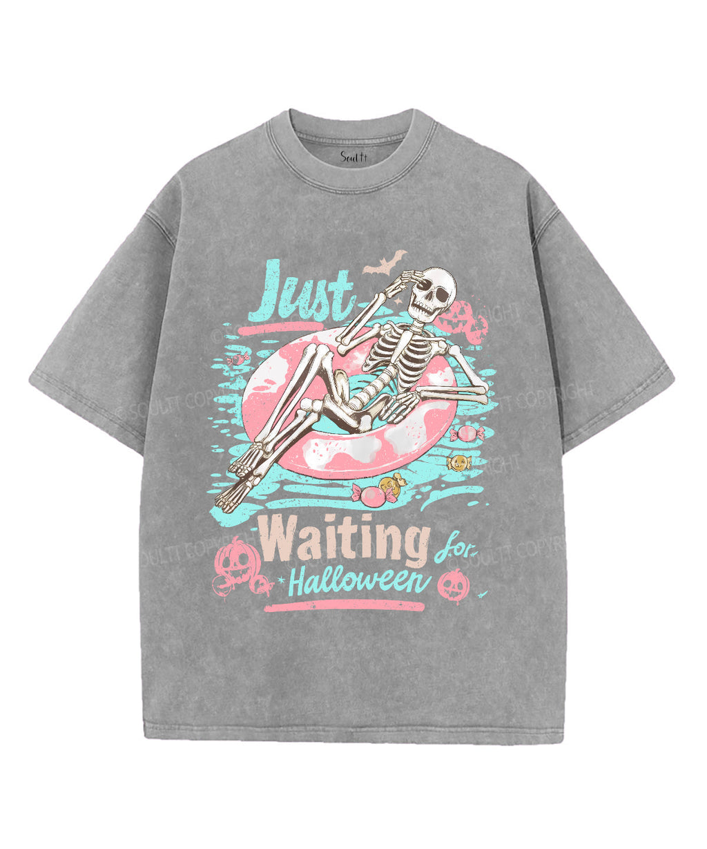 Just Waiting For Halloween Unisex Washed Christian T-shirt Style001 Hoodie, Sweatshirt | CiraTrend.com (Image 3)