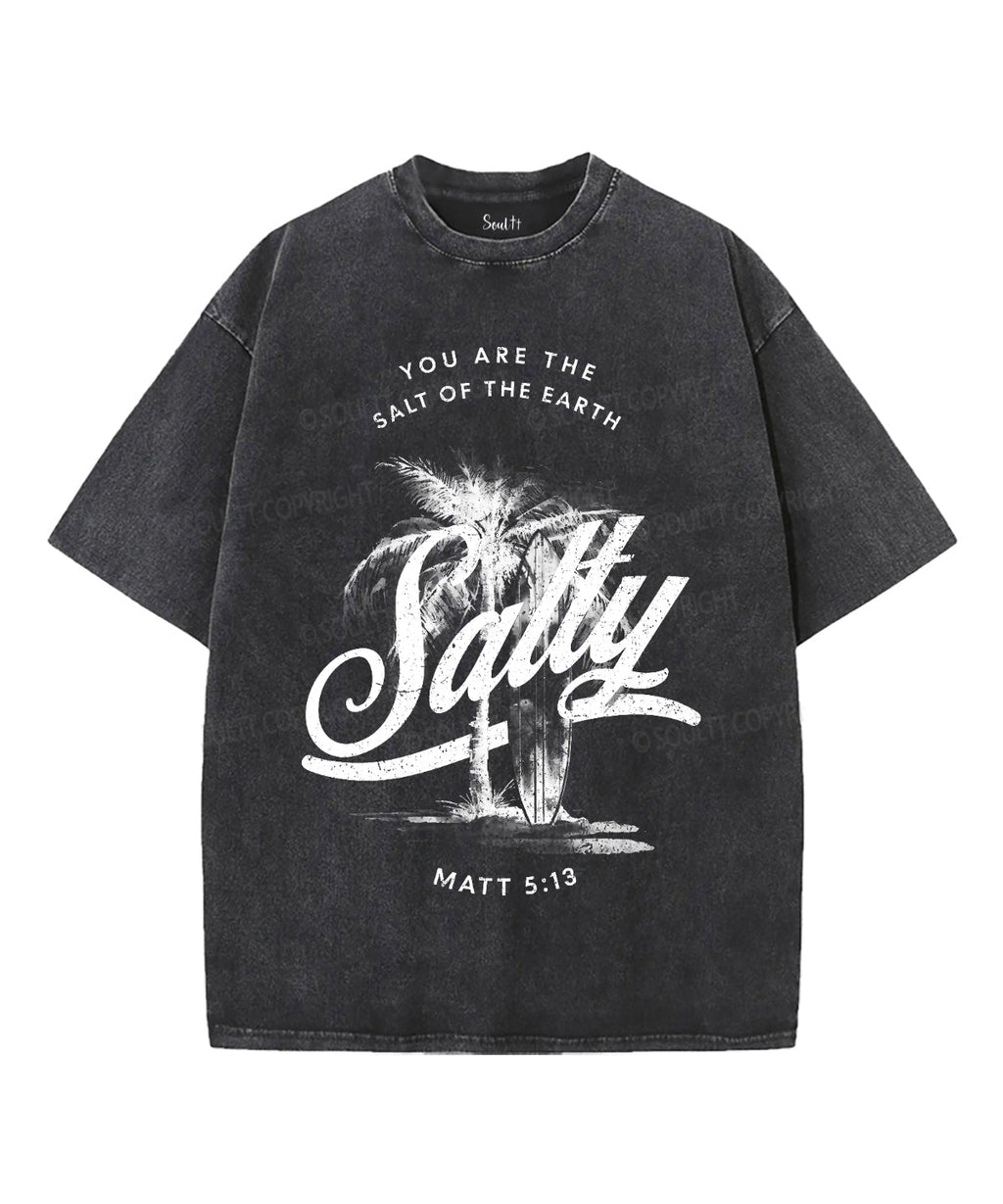 Salty Unisex Washed Christian T-shirt Hoodie, Sweatshirt | CiraTrend.com (Image 2)