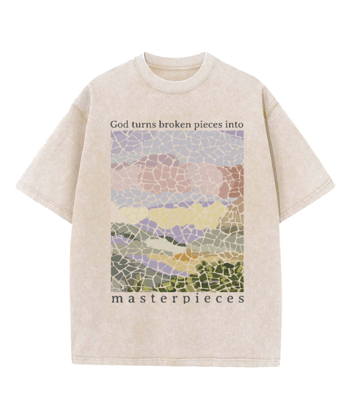 God Turns Broken Pieces Masterpieces Washed Christian T-shirt Hoodie, Sweatshirt | CiraTrend.com (Image 5)