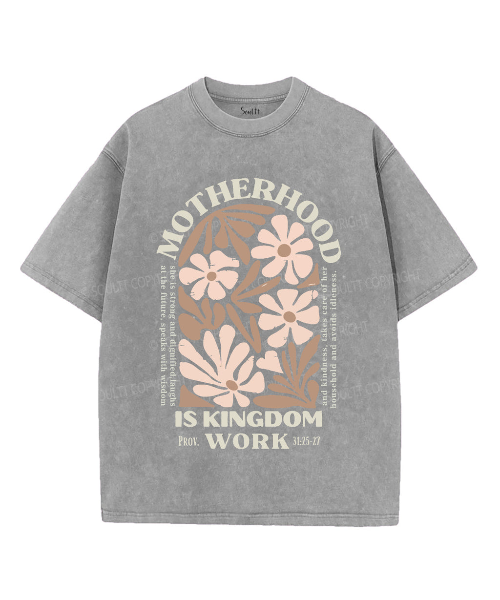 Motherhood Is Kingdom Work Unisex Washed Christian T-shirt Style002 Hoodie, Sweatshirt | CiraTrend.com (Image 2)