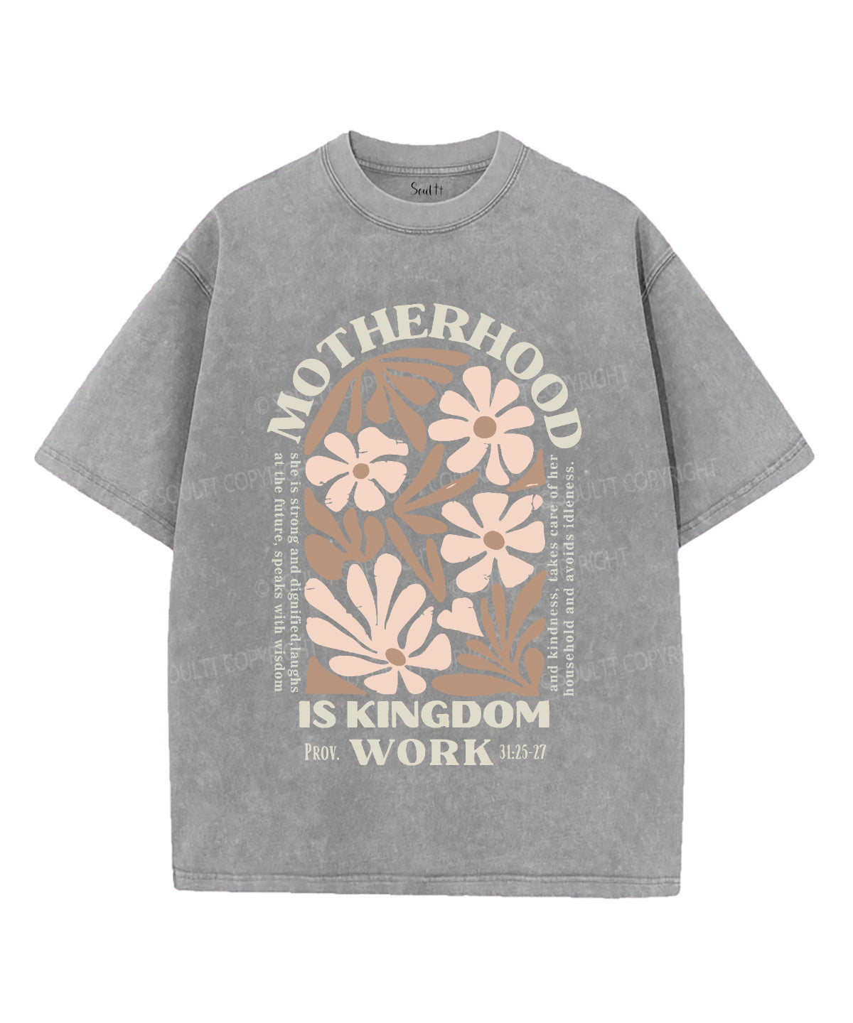Motherhood Is Kingdom Work Unisex Washed Christian T-shirt Style002 Hoodie, Sweatshirt | CiraTrend.com (Image 2)