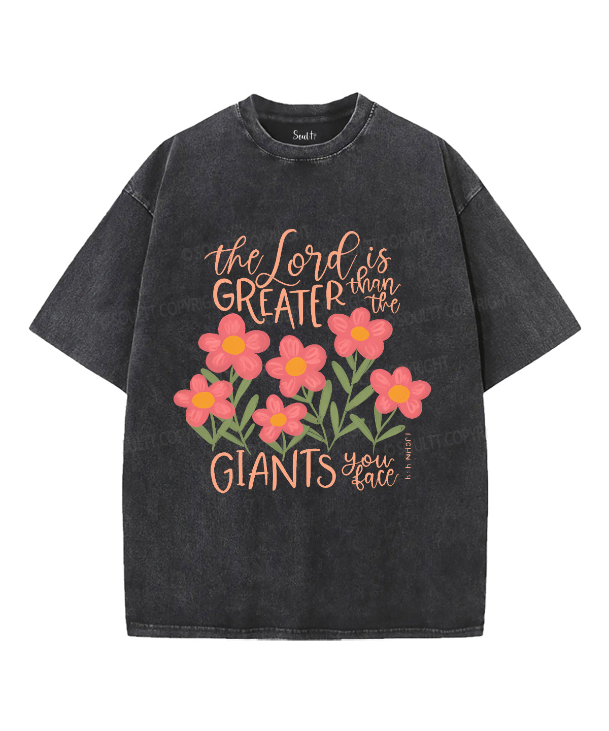 The Lord Is Greater Unisex Washed Christian T-shirt Style001 Hoodie, Sweatshirt | CiraTrend.com (Image 2)