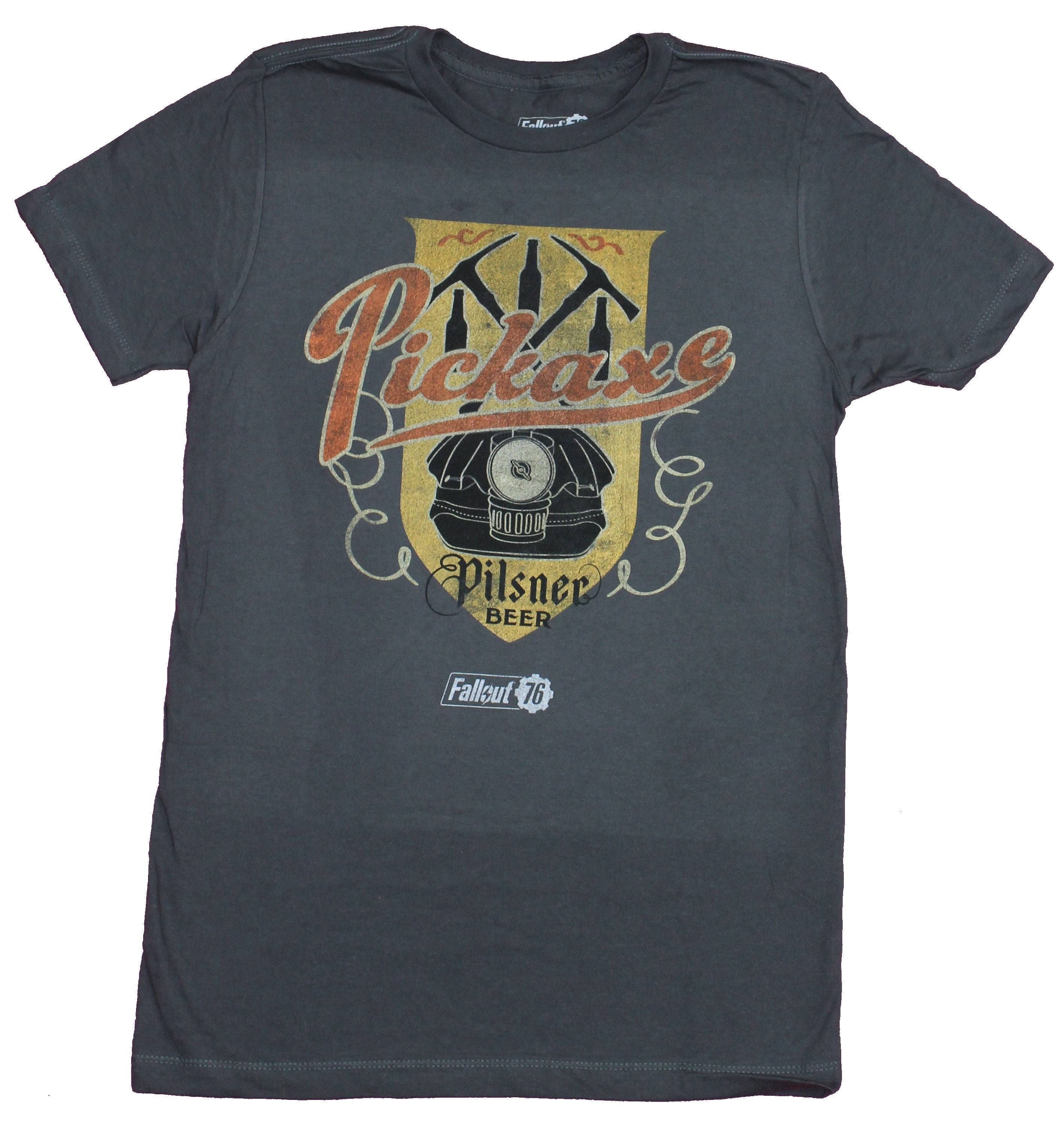Fallout Mens T-Shirt - Distressed 76 Pickaxe Pilsner Beer Label Image Hoodie, Sweatshirt | CiraTrend.com