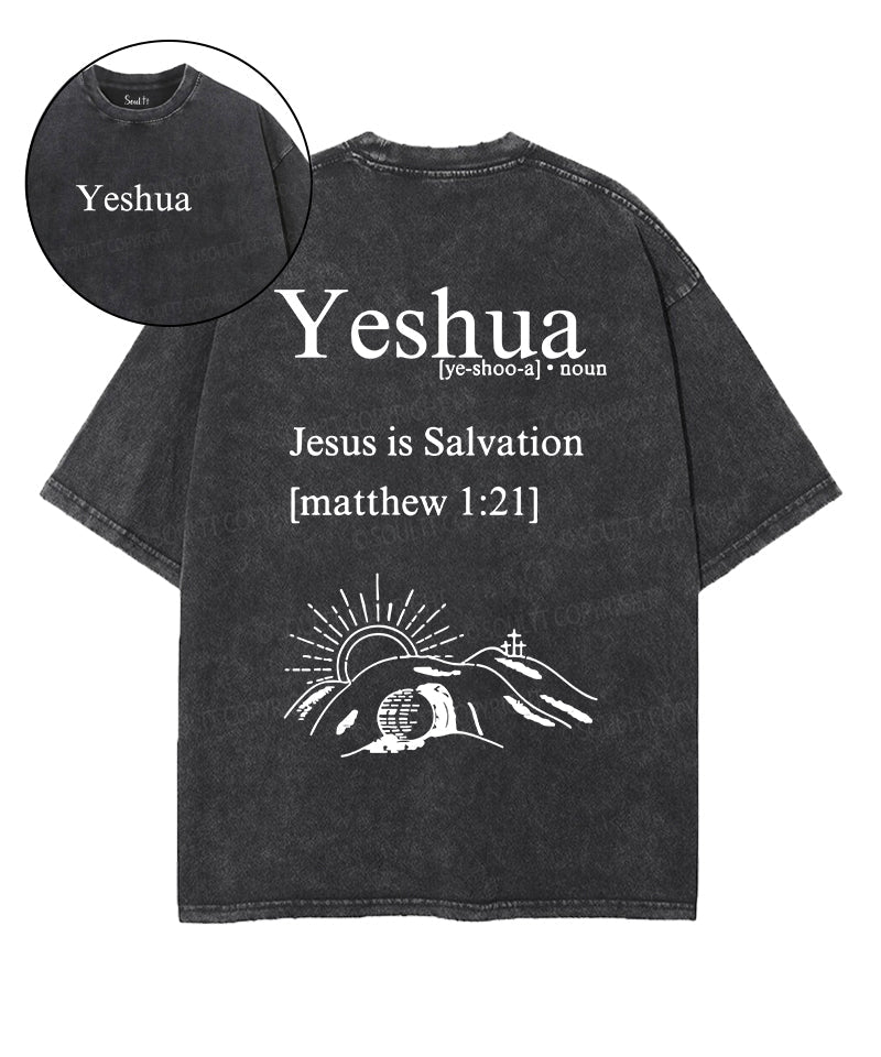 Yeshua Double Sided Washed Christian T-shirt Hoodie, Sweatshirt | CiraTrend.com (Image 1)
