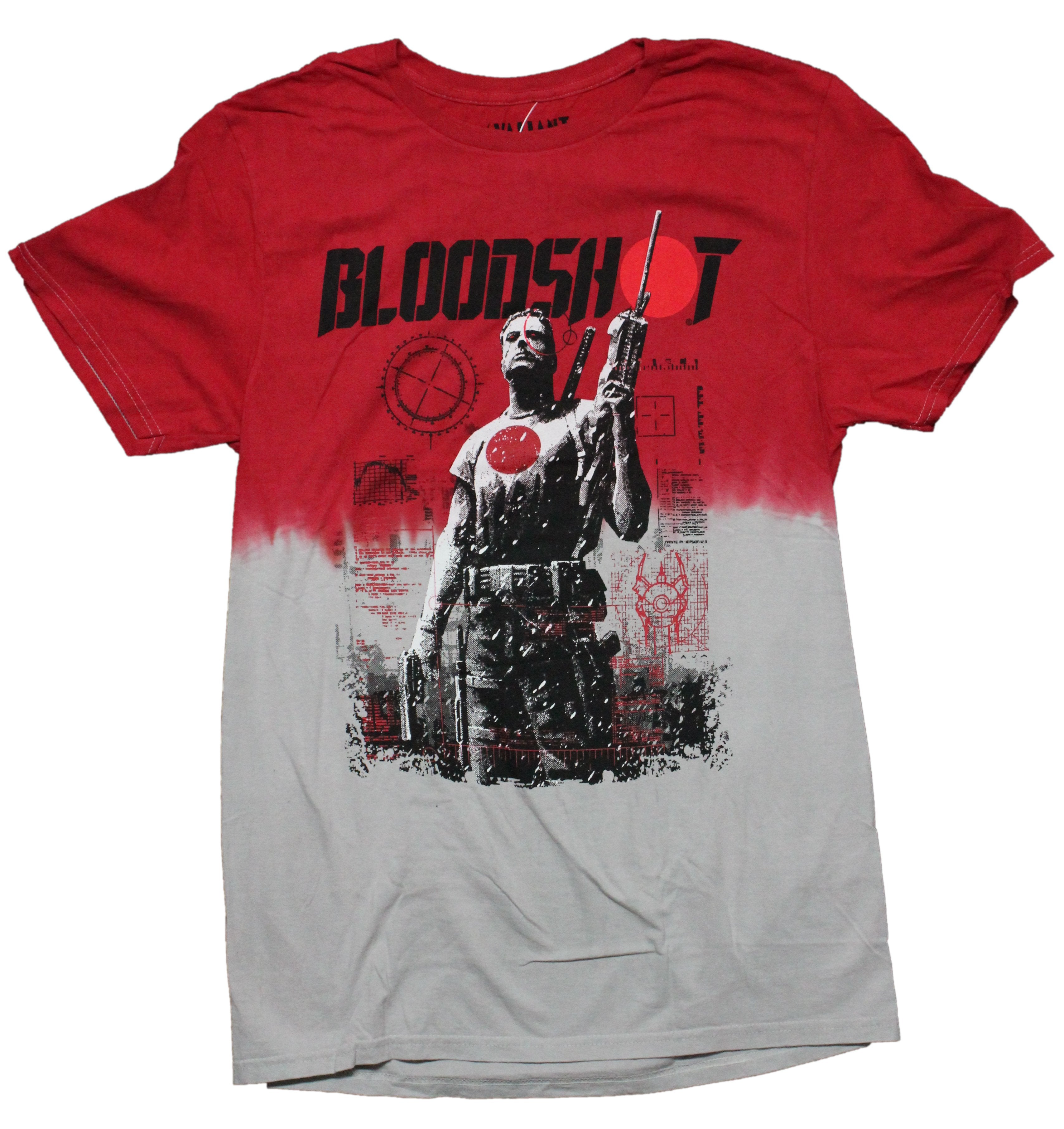Bloodshot Valiant Mens T-shirt - Standing Holding Gun under Name Hoodie, Sweatshirt | CiraTrend.com