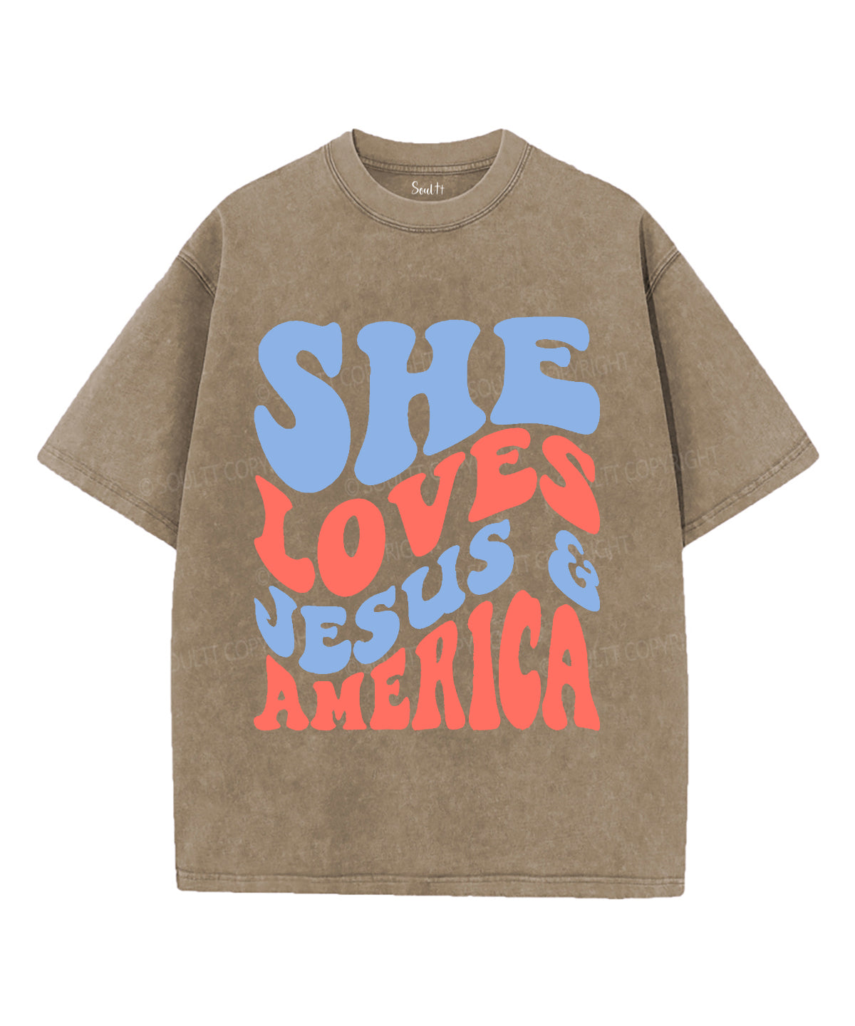 She Loves Jesus And America Unisex Washed Christian T-shirt Style003 Hoodie, Sweatshirt | CiraTrend.com (Image 5)