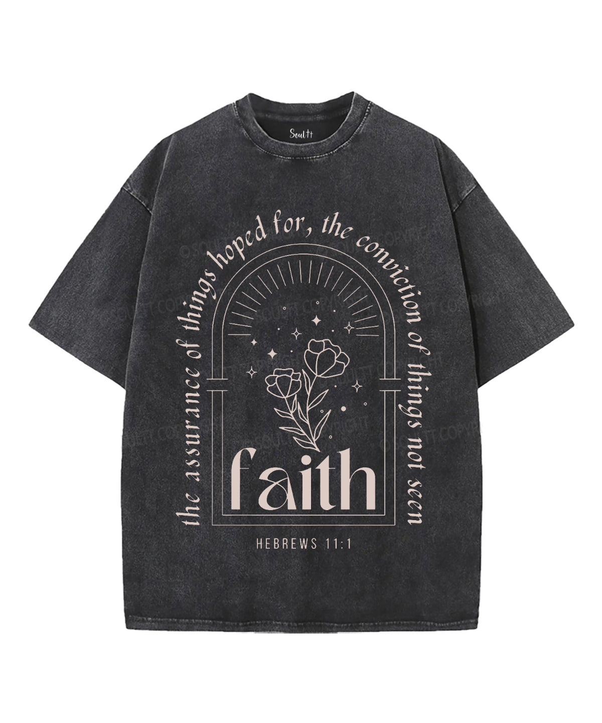 Faith Unisex Washed Christian T-shirt Hoodie, Sweatshirt | CiraTrend.com (Image 2)