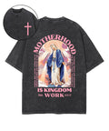 Motherhood is Kingdom Work Double Sided Unisex Washed Christian T-shirt Hoodie, Sweatshirt | CiraTrend.com (Image 1)