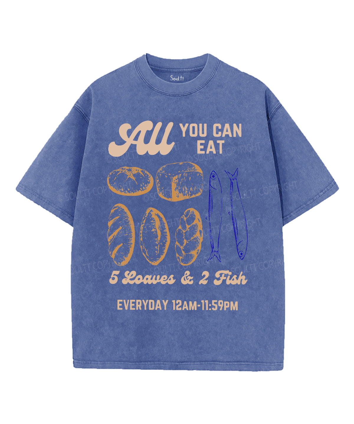 Fish And Loaves Unisex Washed Christian T-shirt Style002 Hoodie, Sweatshirt | CiraTrend.com (Image 4)