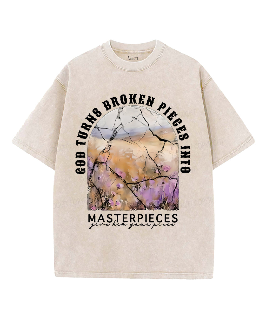 God Turns Broken Pieces Into Masterpieces Unisex Washed Christian T-shirt Hoodie, Sweatshirt | CiraTrend.com (Image 4)
