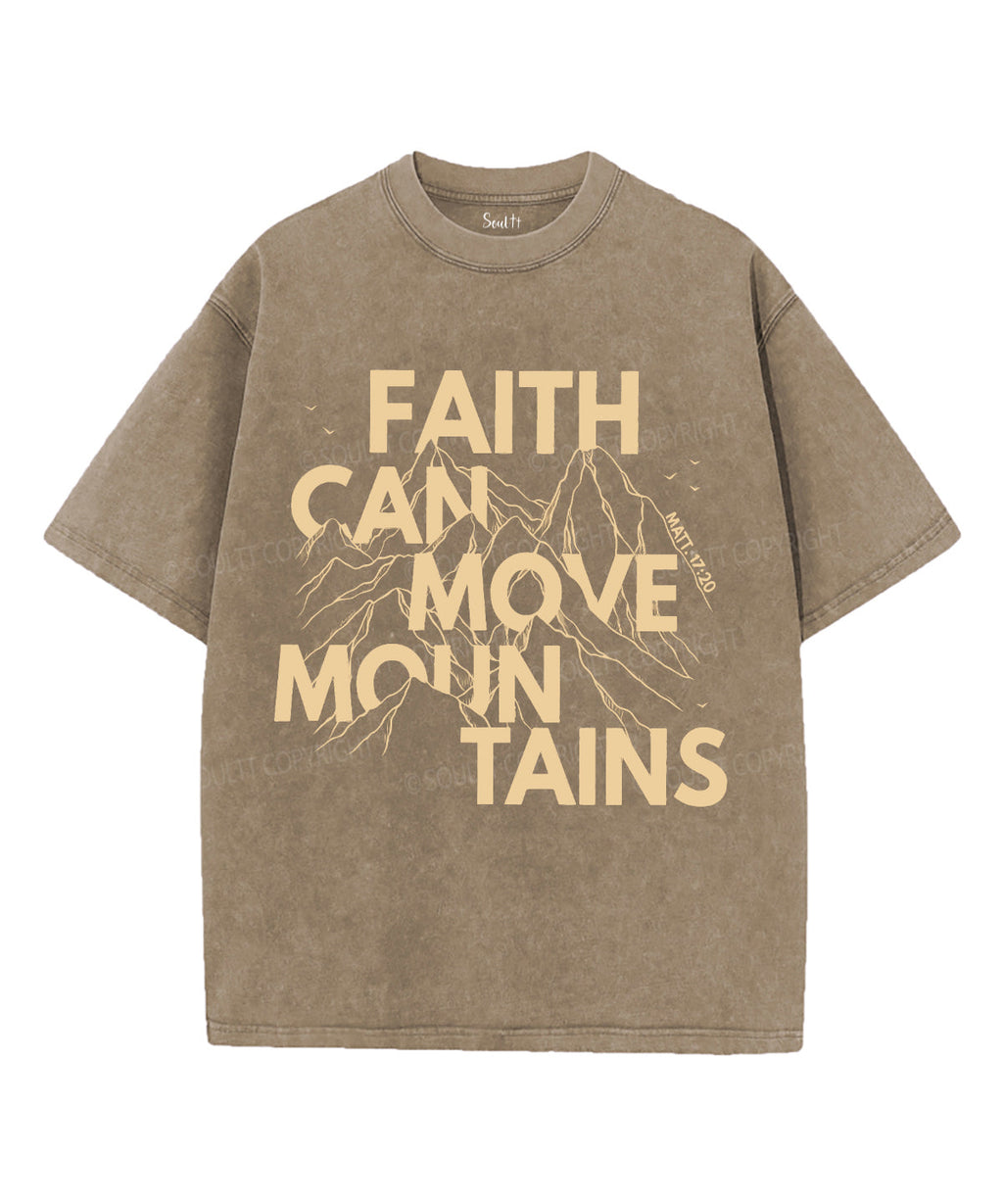 Faith Can Move Unisex Washed Christian T-shirt Hoodie, Sweatshirt | CiraTrend.com (Image 1)
