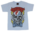 Grateful Dead Mens T-Shirt  - Skeleton Logo on Light Blue [Apparel] Hoodie, Sweatshirt | CiraTrend.com
