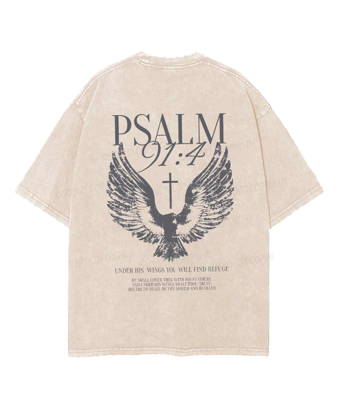 Under His Wings Double Sided Unisex Washed Christian T-shirt Style002 Hoodie, Sweatshirt | CiraTrend.com (Image 2)