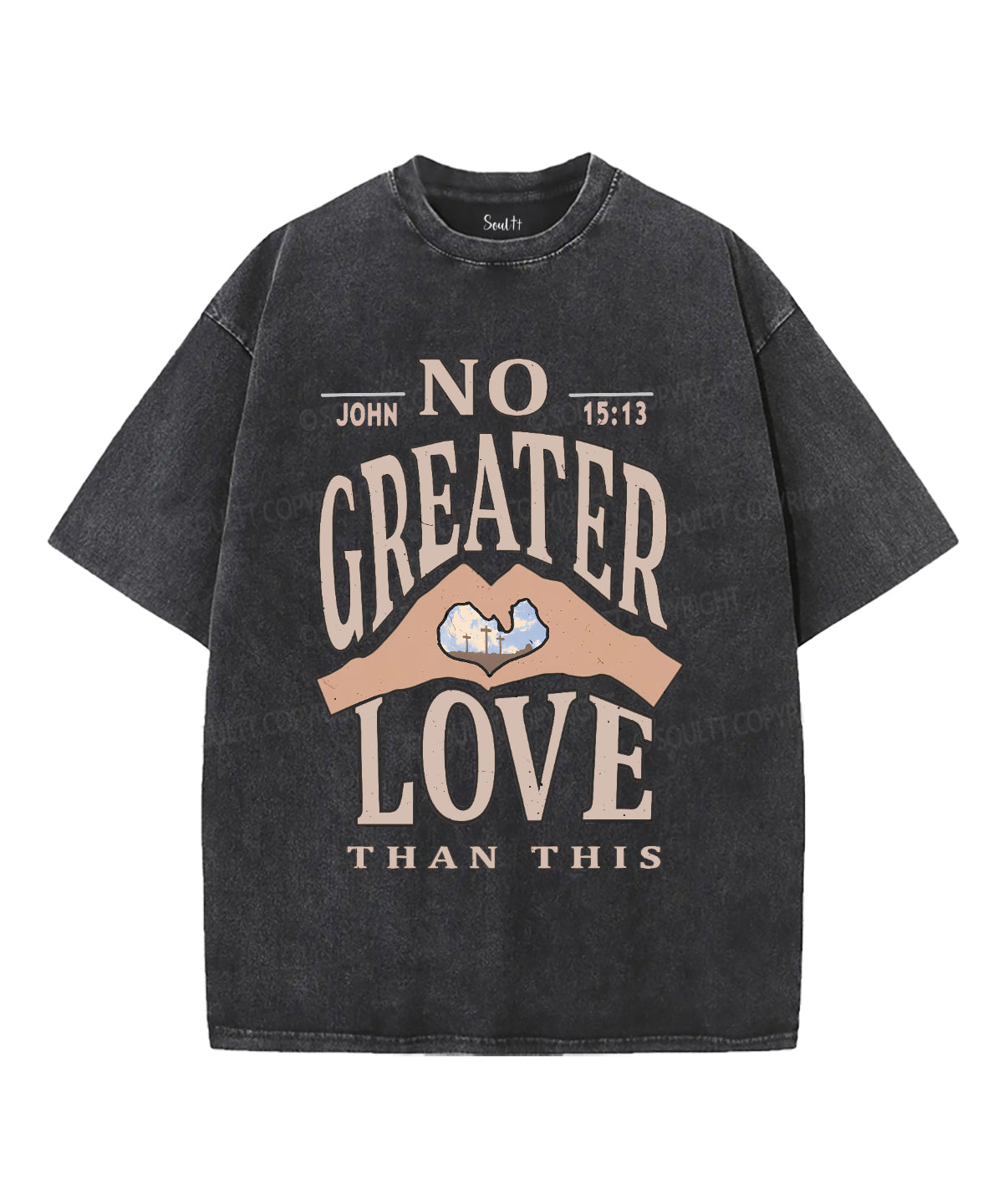 No Greater Love Unisex Washed Christian T-shirt Style002 Hoodie, Sweatshirt | CiraTrend.com (Image 1)