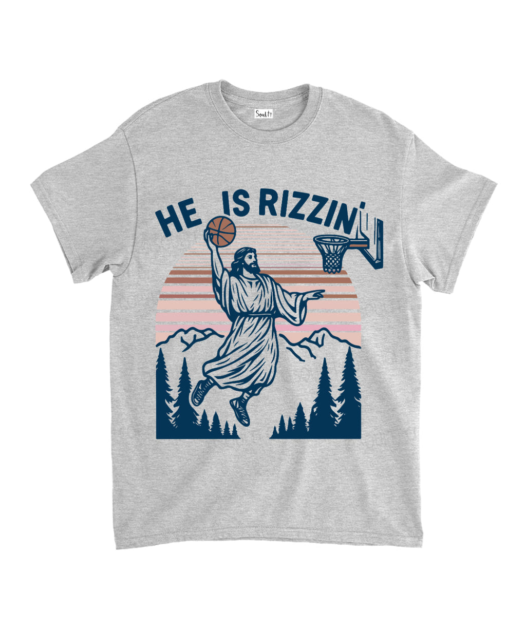 He Is Rizzin' Unisex Cotton Christian T-Shirt Hoodie, Sweatshirt | CiraTrend.com (Image 3)