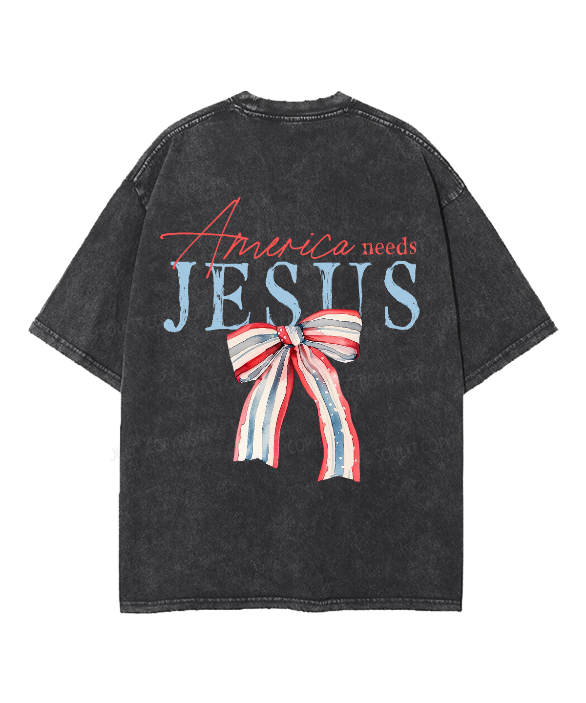 America Needs Jesus Double Sided Unisex Washed Christian T-shirt Hoodie, Sweatshirt | CiraTrend.com (Image 3)