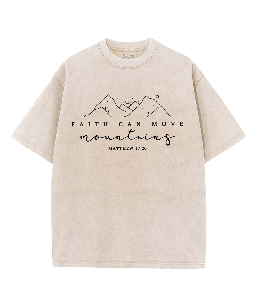 Faith Can Move Montains Washed Christian T-shirt Hoodie, Sweatshirt | CiraTrend.com (Image 1)