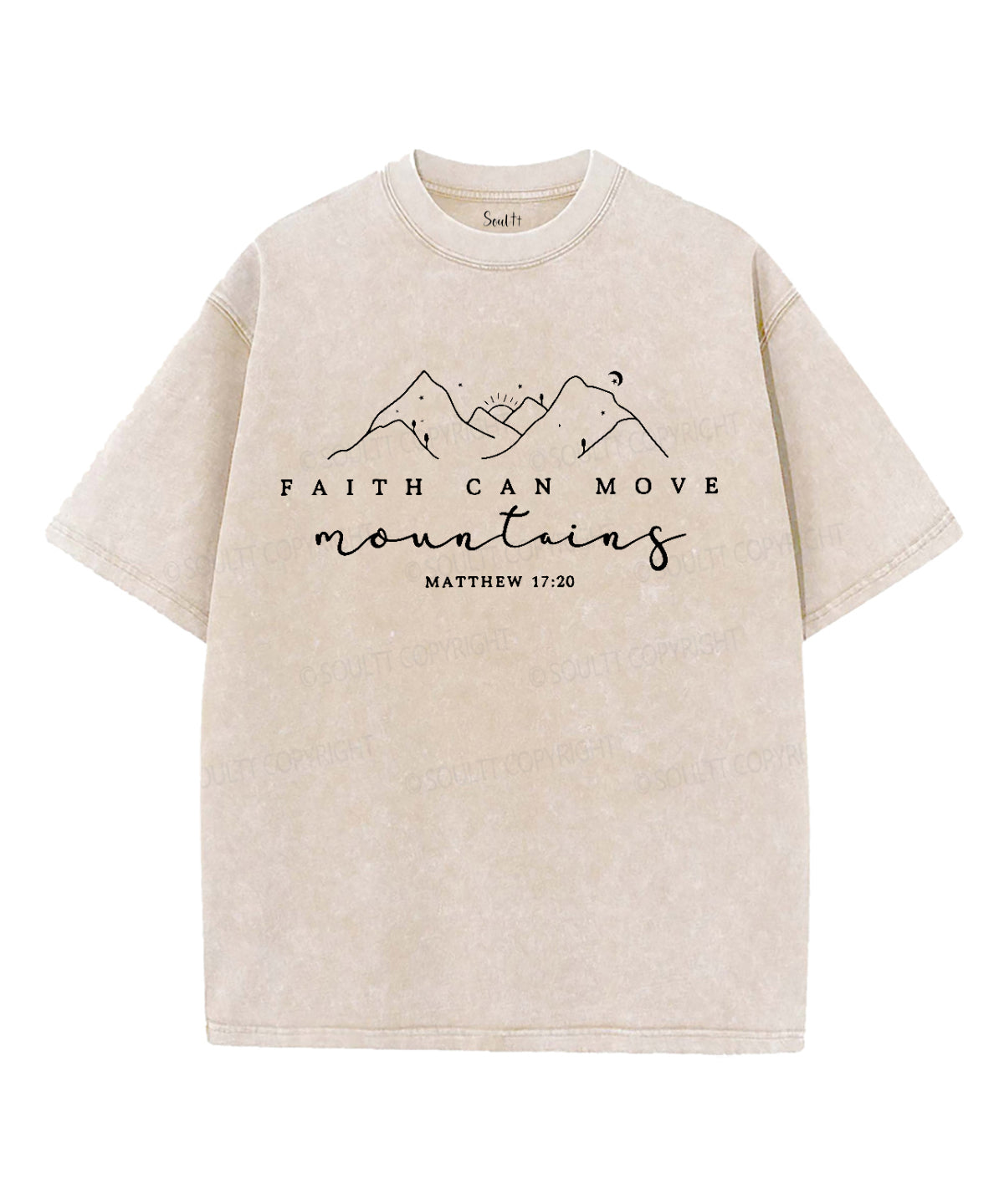 Faith Can Move Montains Washed Christian T-shirt Hoodie, Sweatshirt | CiraTrend.com (Image 1)