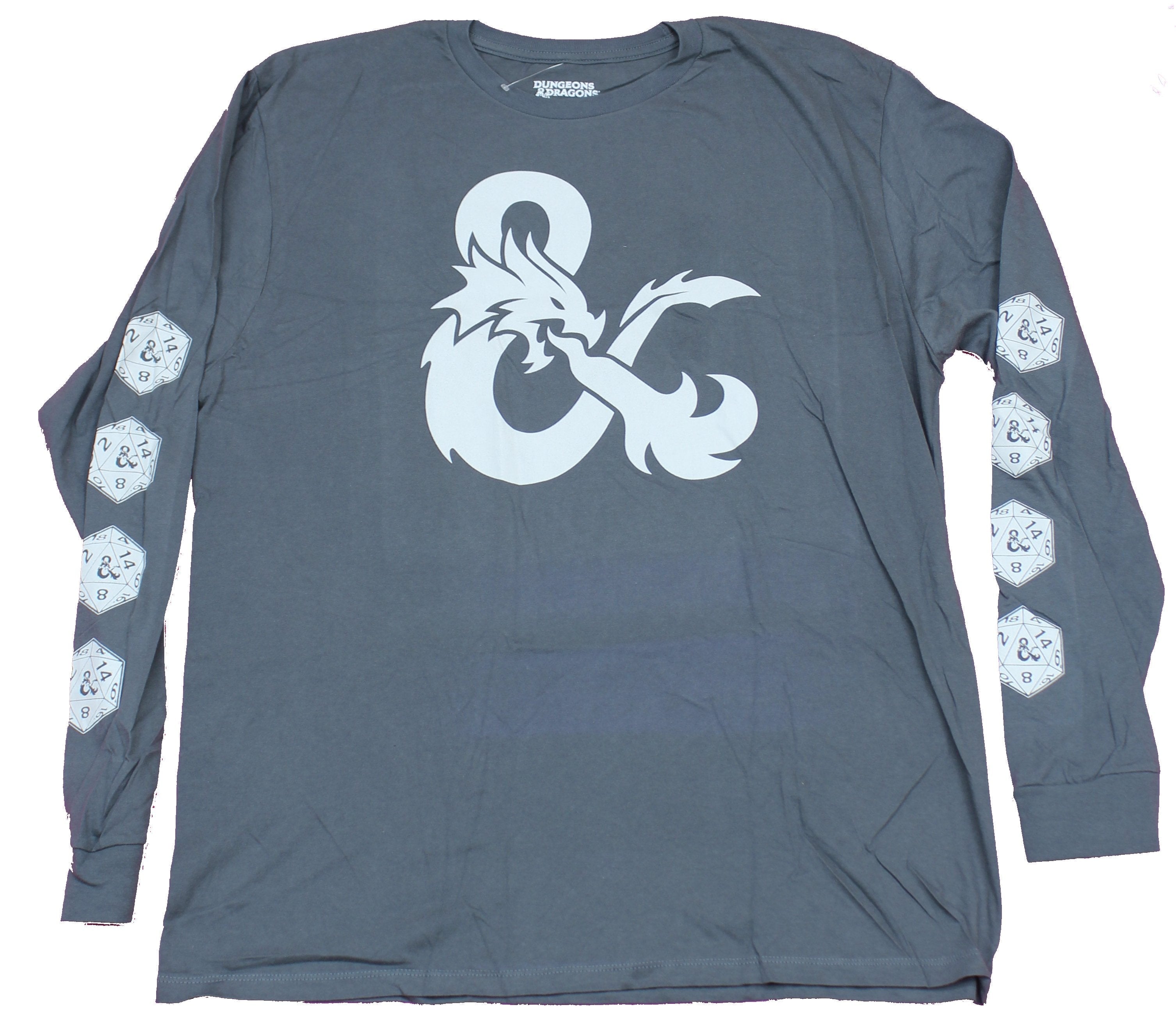 Dungeons & Dragons Long Sleeve Mens T-Shirt - Ampersand Logo Die Sleeves Hoodie, Sweatshirt | CiraTrend.com