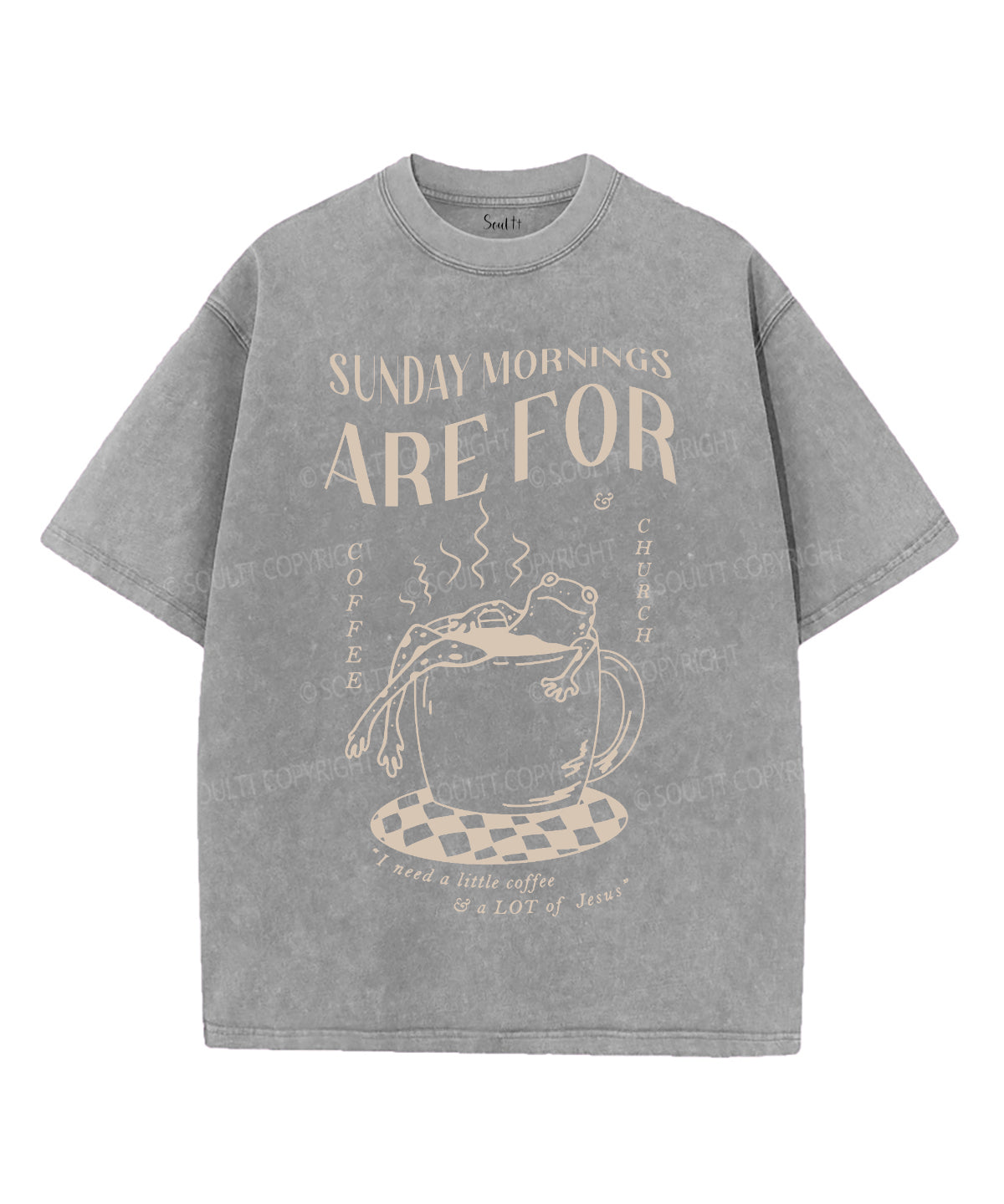 I Need A Little Coffee Unisex Washed Christian T-shirt Hoodie, Sweatshirt | CiraTrend.com (Image 3)