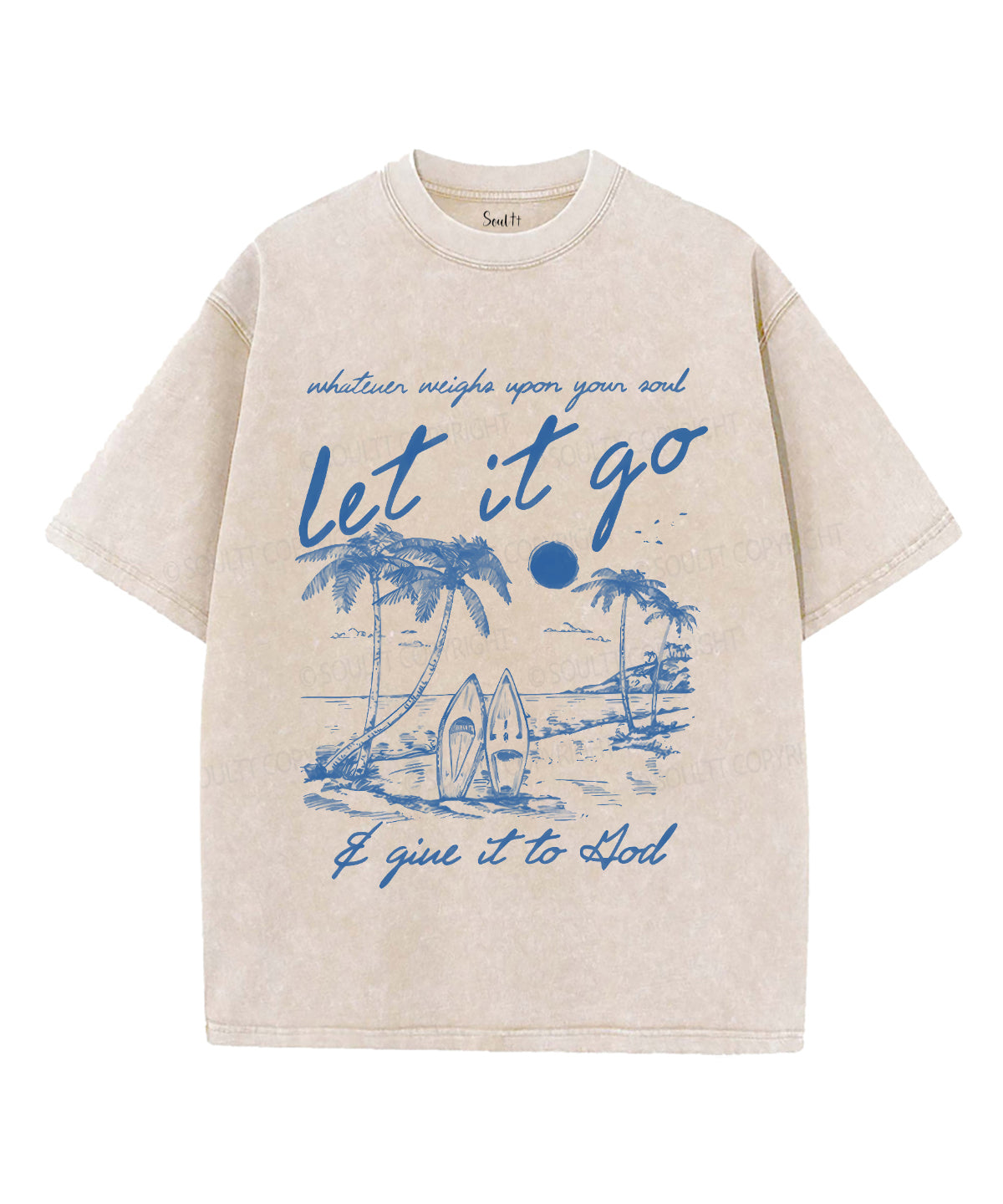 Let It Go Unisex Washed Christian T-shirt Hoodie, Sweatshirt | CiraTrend.com (Image 1)