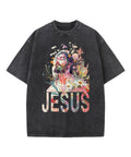 Jesus In Flower Washed Christian T-shirt Hoodie, Sweatshirt | CiraTrend.com (Image 1)