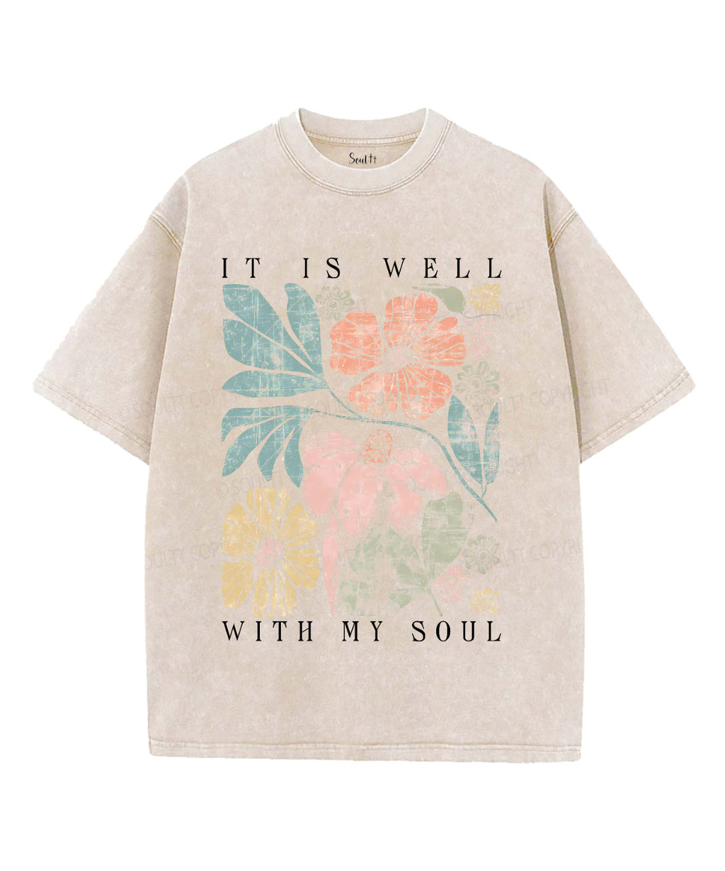 It Is Well With My Soul Unisex Washed Christian T-shirt Style010 Hoodie, Sweatshirt | CiraTrend.com (Image 5)