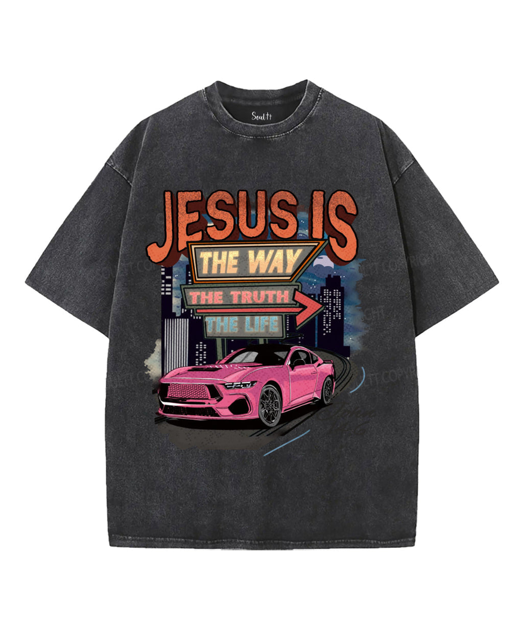 Jesus Is Way Truth Life Washed Christian T-Shirts, Hoodie, Sweatshirt