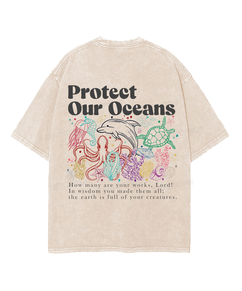 The Earth Is Full Of His Creatures Double Sided Unisex Washed Christian T-shirt Hoodie, Sweatshirt | CiraTrend.com (Image 3)