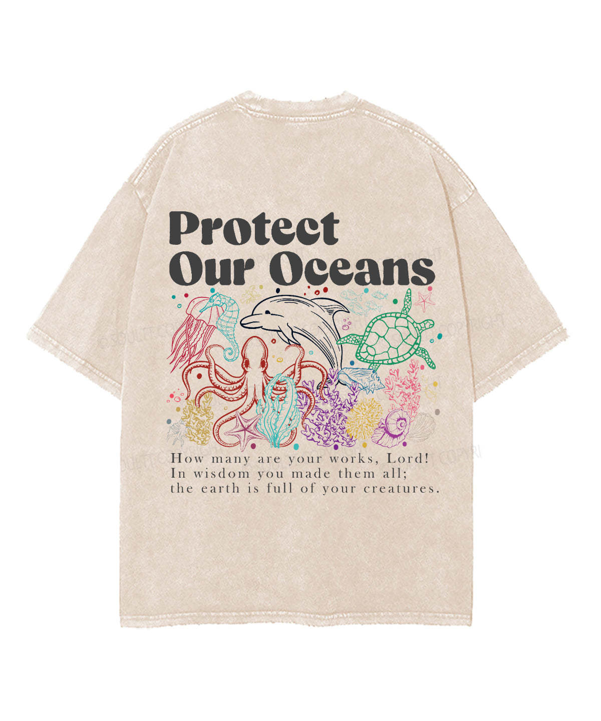 The Earth Is Full Of His Creatures Double Sided Unisex Washed Christian T-shirt Hoodie, Sweatshirt | CiraTrend.com (Image 3)