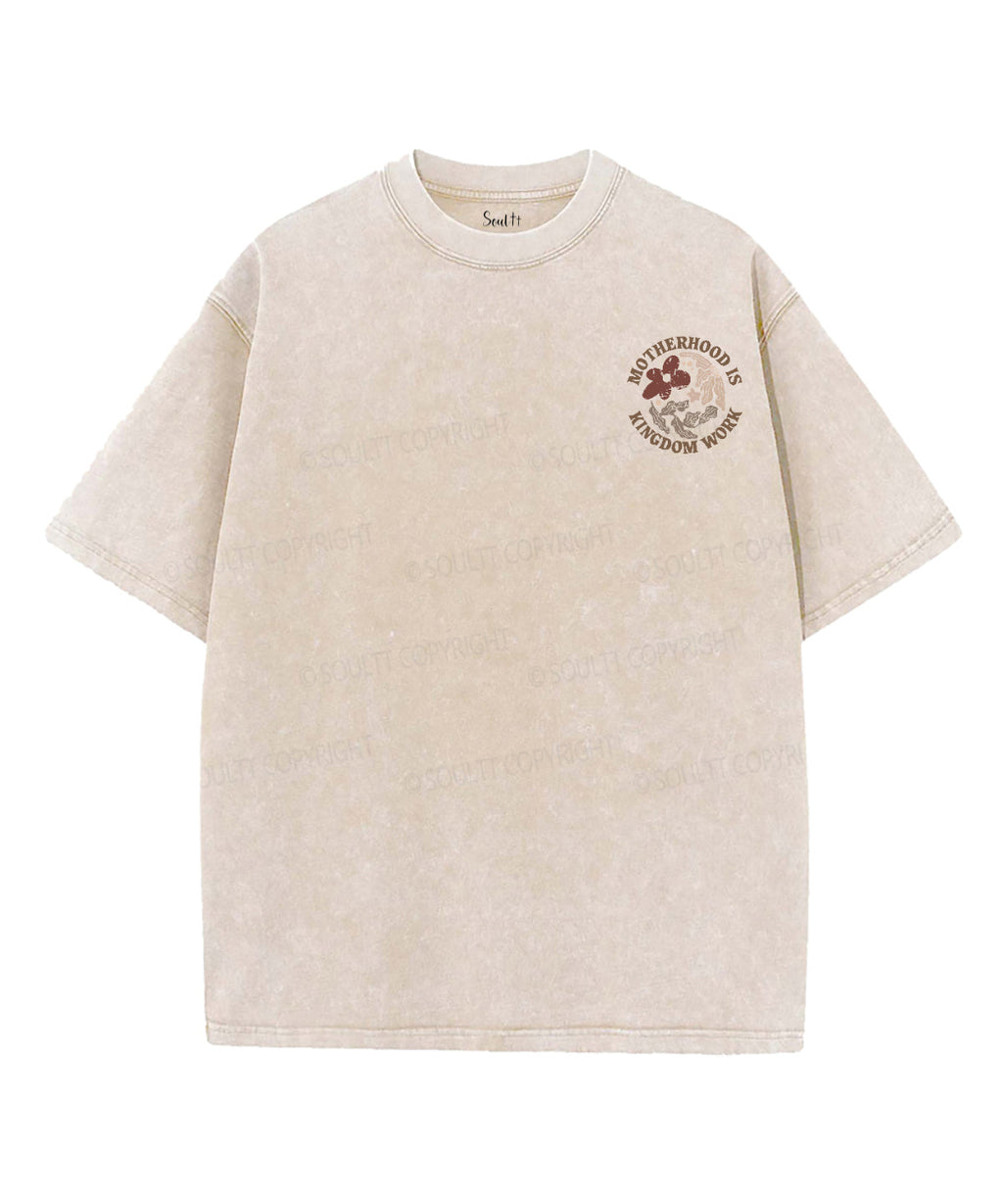 Motherhood Is Kingdom Work Double Sided Unisex Washed Christian T-shirt Style012 Hoodie, Sweatshirt | CiraTrend.com (Image 2)