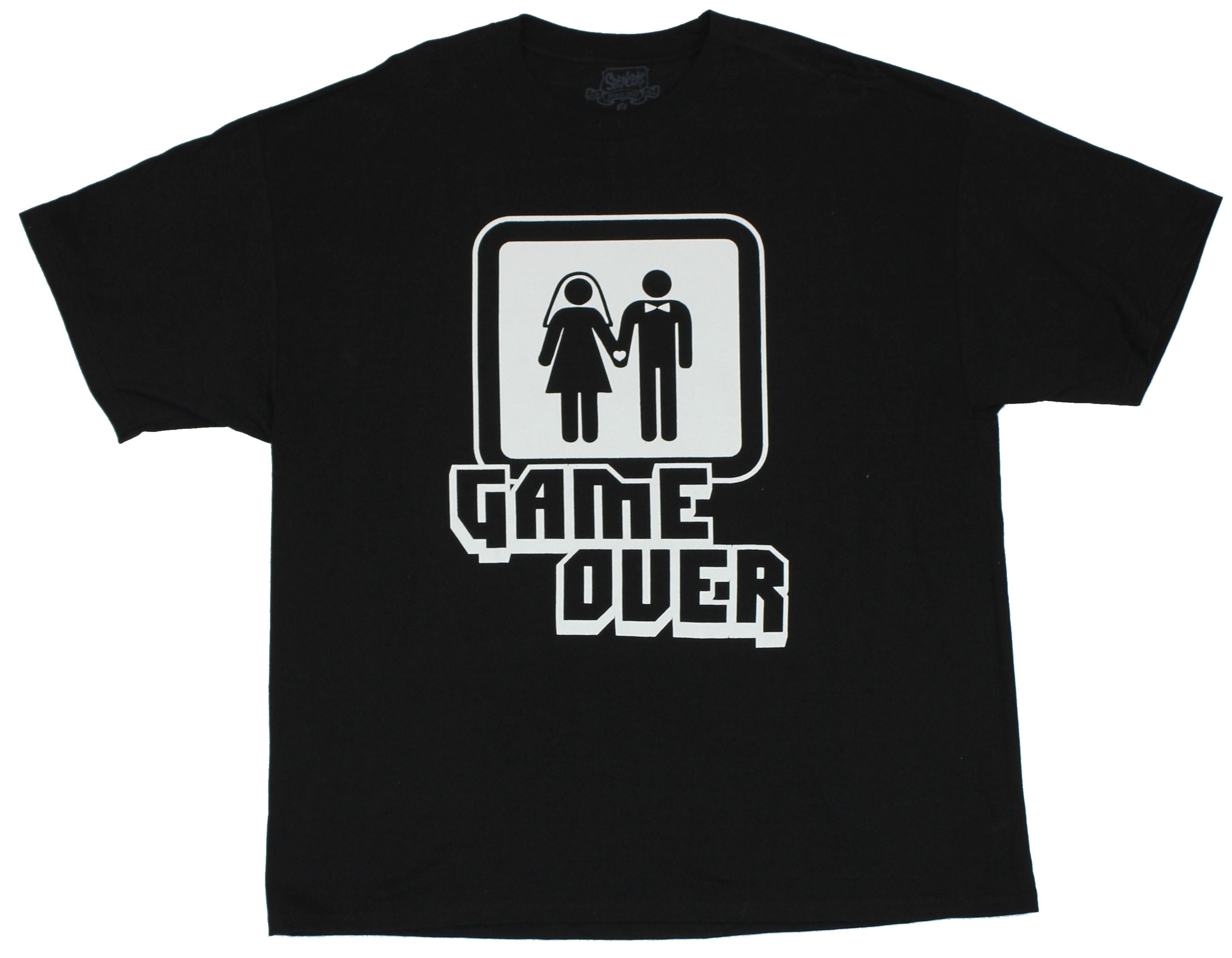 Game Over Stick Figure Wedding 8 Bit Logo T-Shirts, Hoodie, Sweatshirt