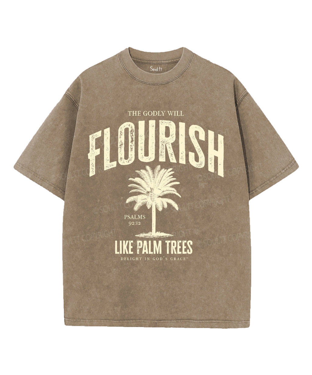 Flourish Like Palm Trees Unisex Washed Christian T-shirt Hoodie, Sweatshirt | CiraTrend.com (Image 5)