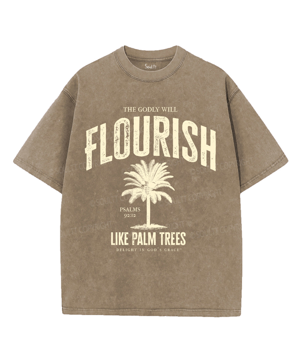 Flourish Like Palm Trees Unisex Washed Christian T-shirt Hoodie, Sweatshirt | CiraTrend.com (Image 5)