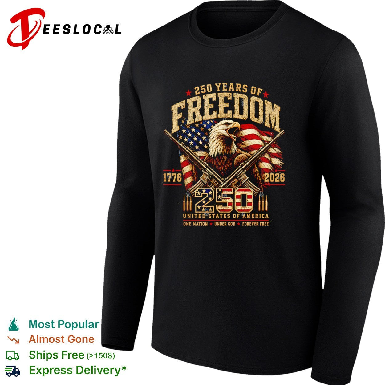 250 Years of Freedom 1776 2026 United States of America shirt