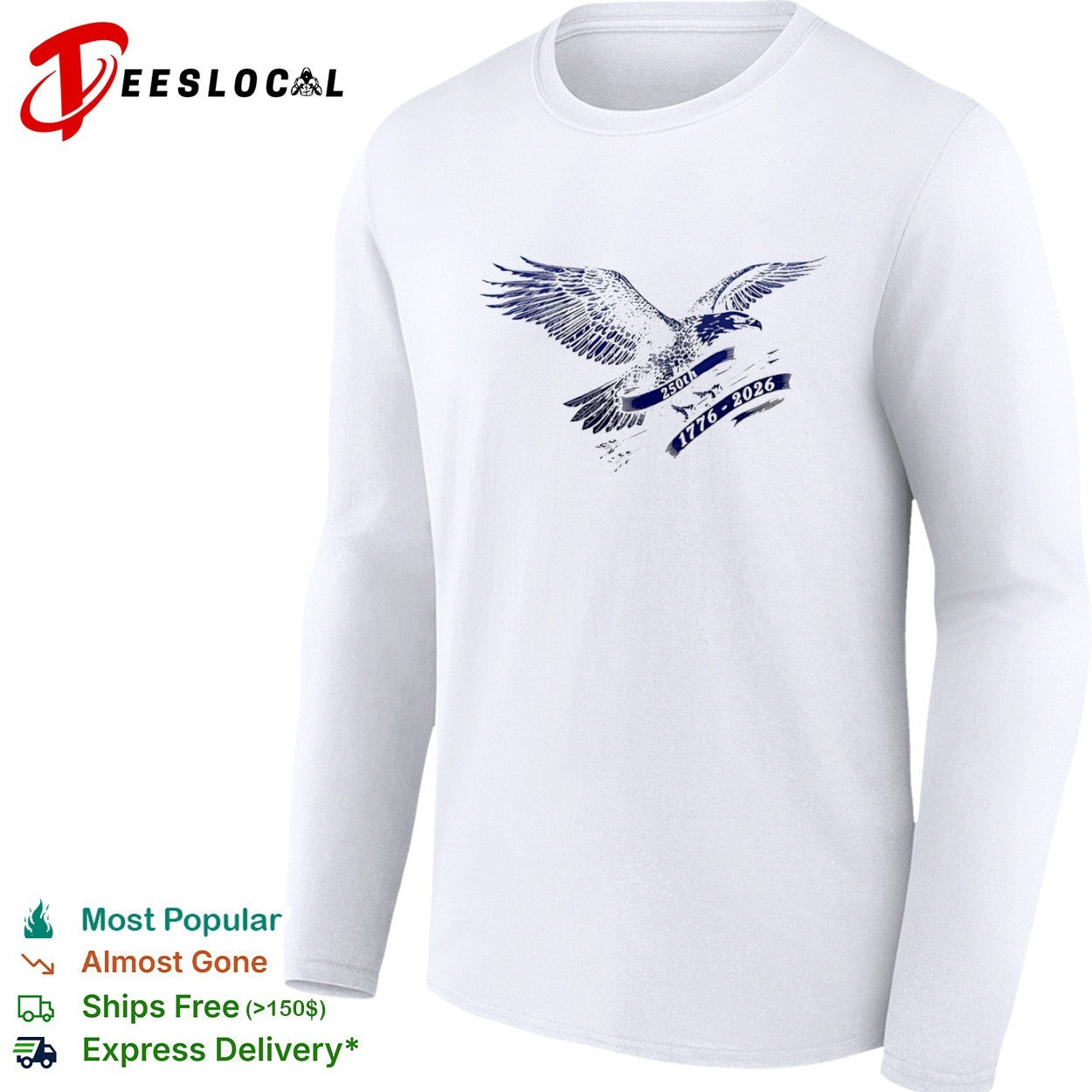 250th 1776 2026 American Eagle Patriotic Independence Day Commemorative shirt