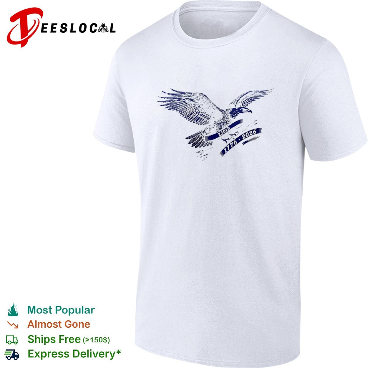 250th 1776 2026 American Eagle Patriotic Independence Day Commemorative shirt