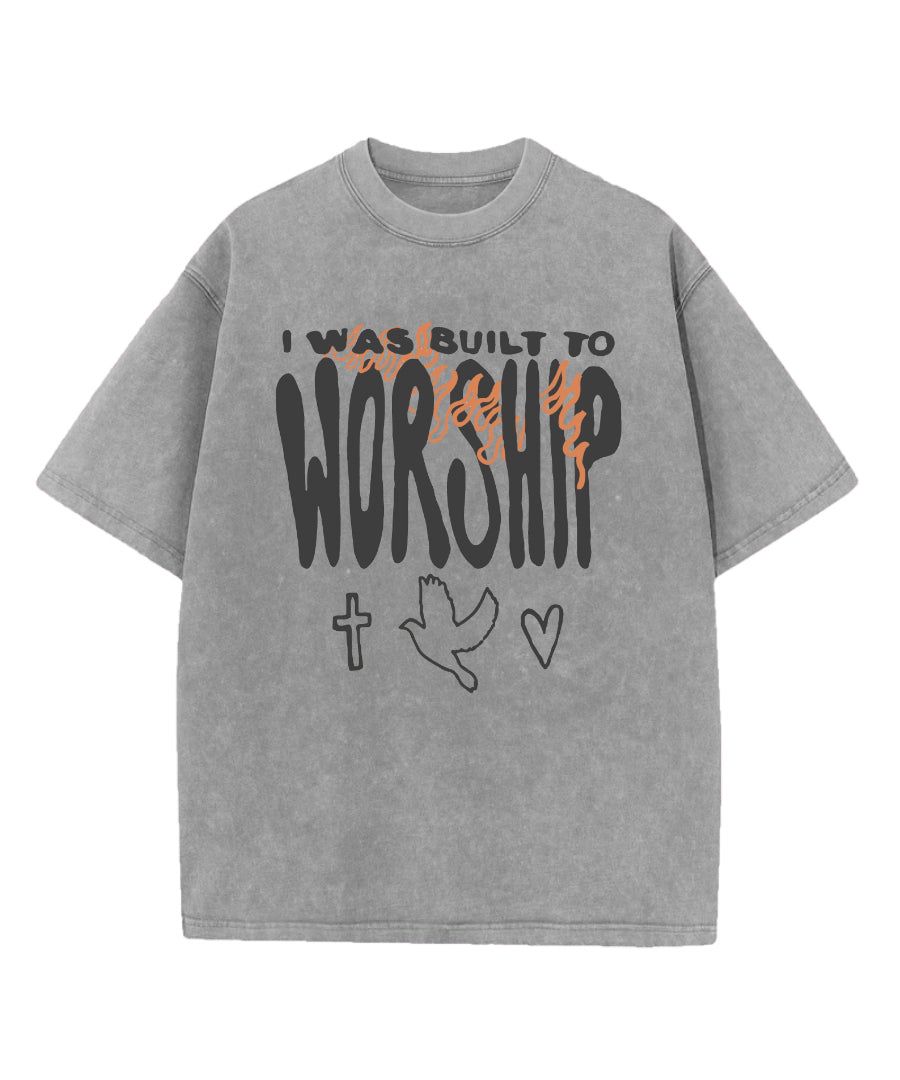 I Was Built To Worship Washed Christian T-shirt Hoodie, Sweatshirt | CiraTrend.com (Image 4)