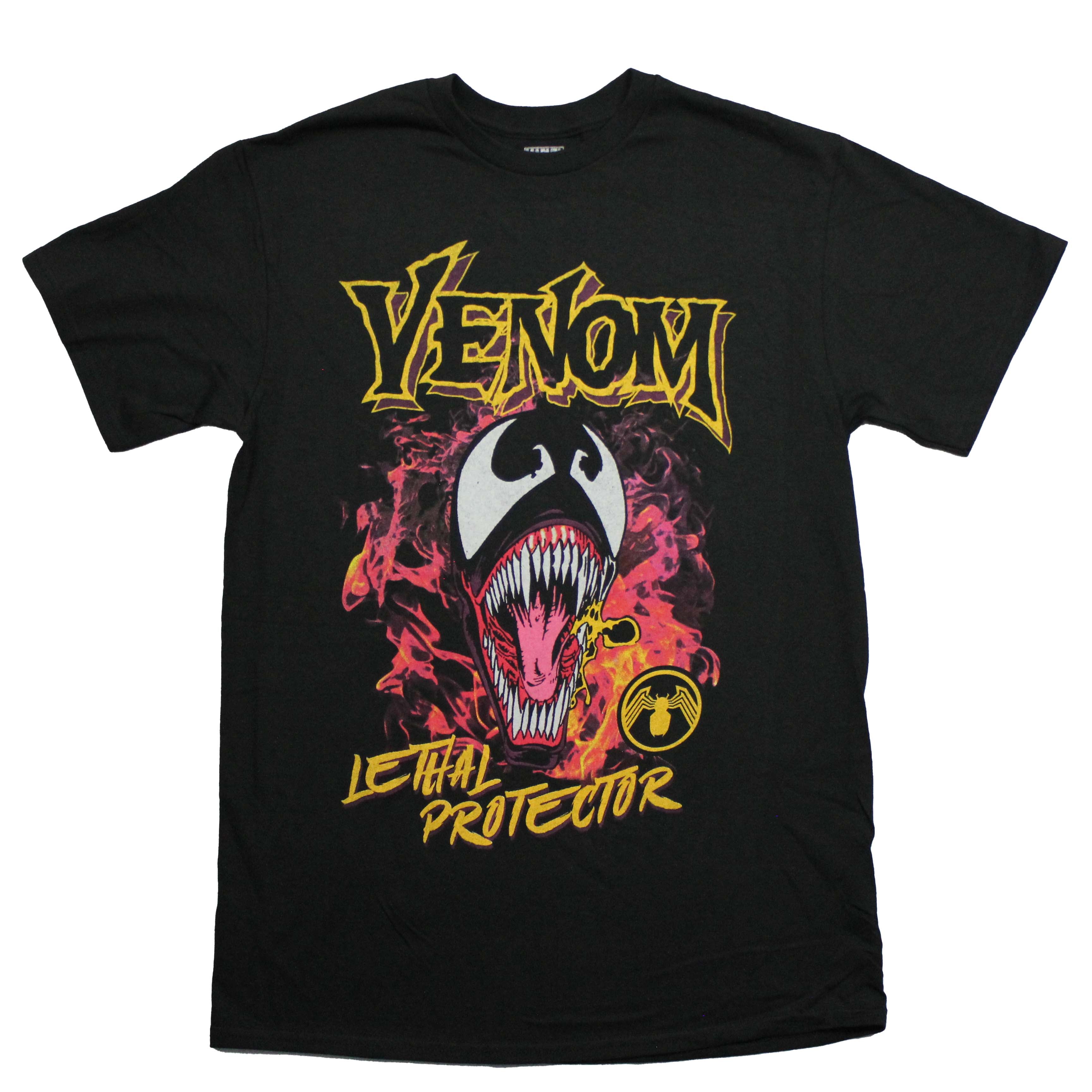 Venom Mens T-Shirt - Screaming Face Fiery Background Lethal Protector Hoodie, Sweatshirt | CiraTrend.com