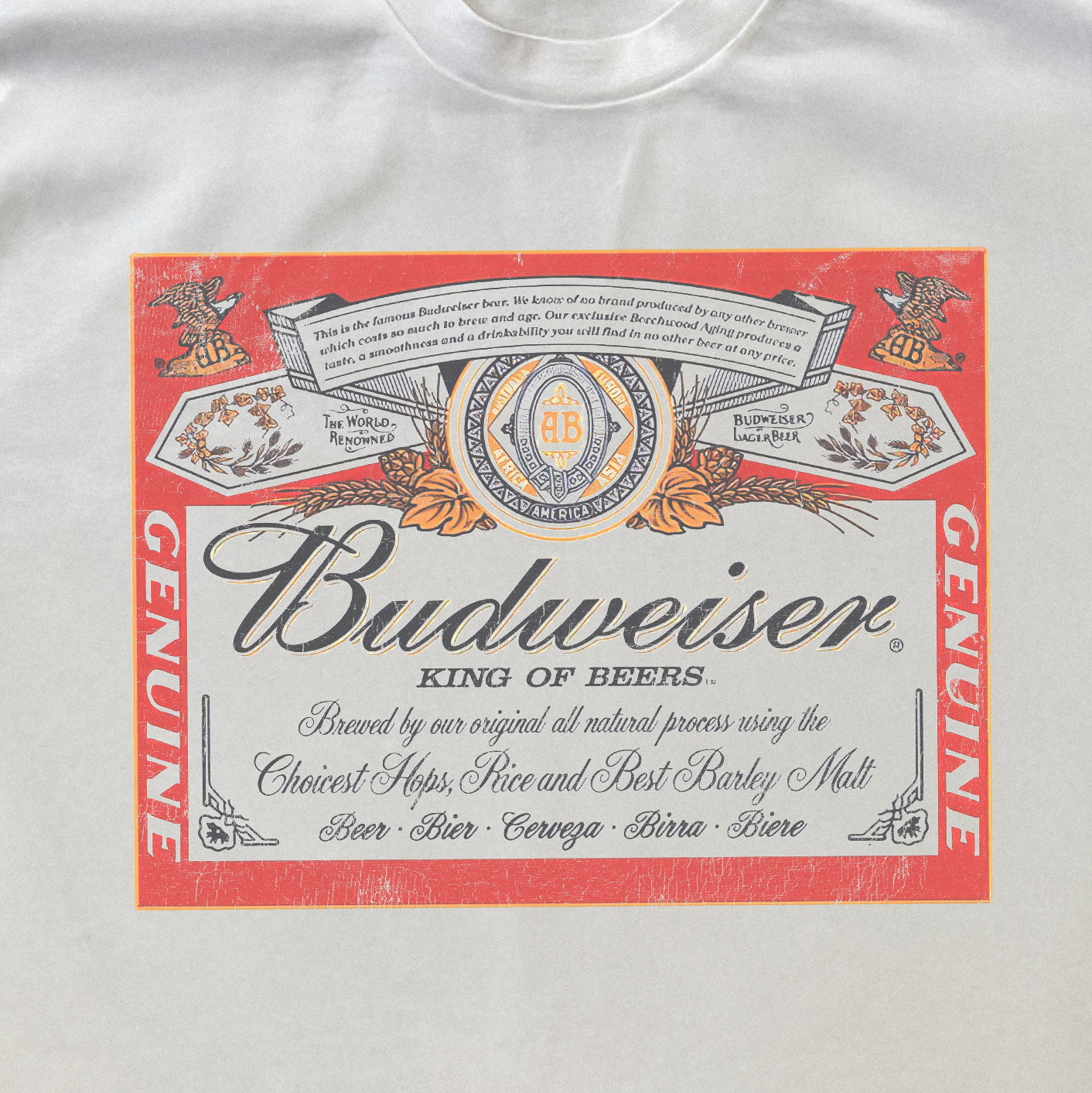 BUDWEISER LABEL HEAVYWEIGHT WHITE TSHIRT Hoodie, Sweatshirt | CiraTrend.com (Image 2)