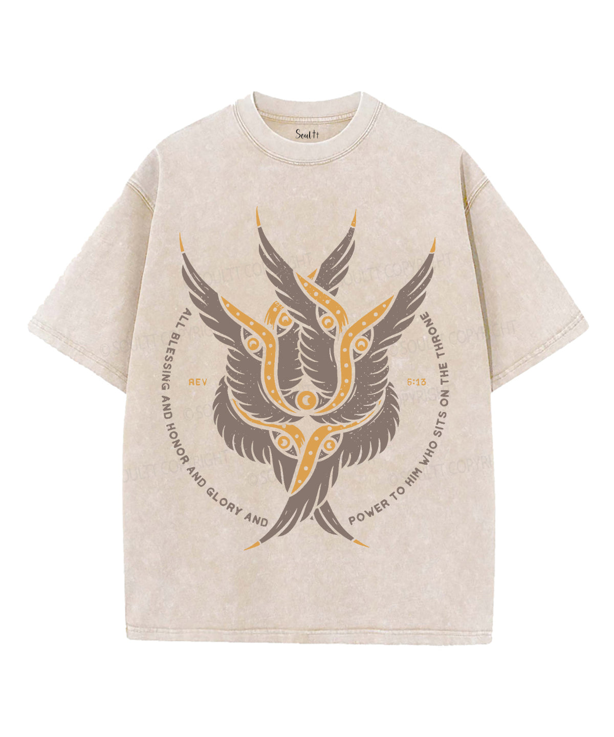 All Blessing And Honor And Glory And Power Unisex Washed Christian T-shirt Hoodie, Sweatshirt | CiraTrend.com (Image 2)