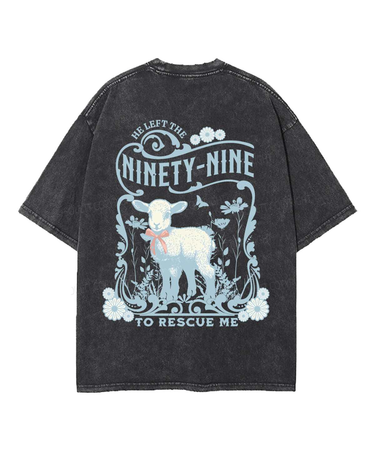 He Left The Ninety-Nine Double Sided Unisex Washed Christian T-shirt Hoodie, Sweatshirt | CiraTrend.com (Image 5)