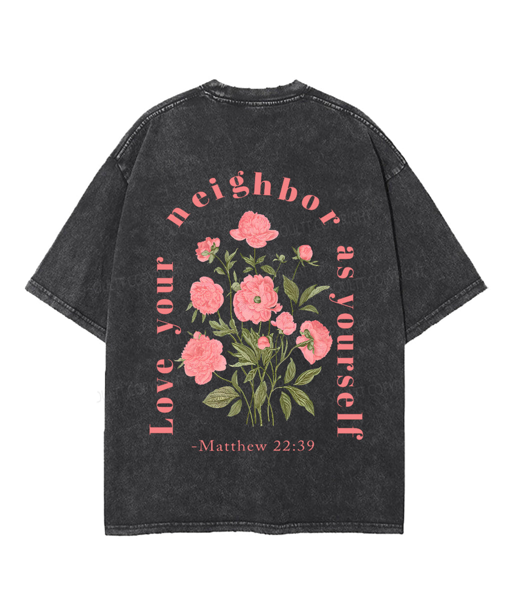 Love Your Neighbor as Yourself Double Sided Unisex Washed Christian T-shirt Hoodie, Sweatshirt | CiraTrend.com (Image 3)