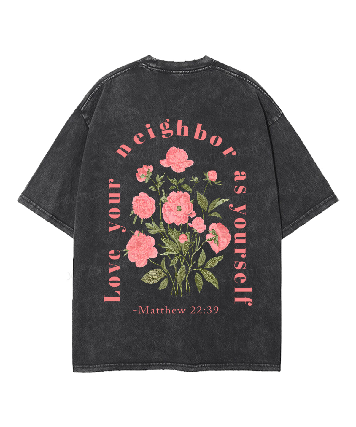Love Your Neighbor as Yourself Double Sided Unisex Washed Christian T-shirt Hoodie, Sweatshirt | CiraTrend.com (Image 3)