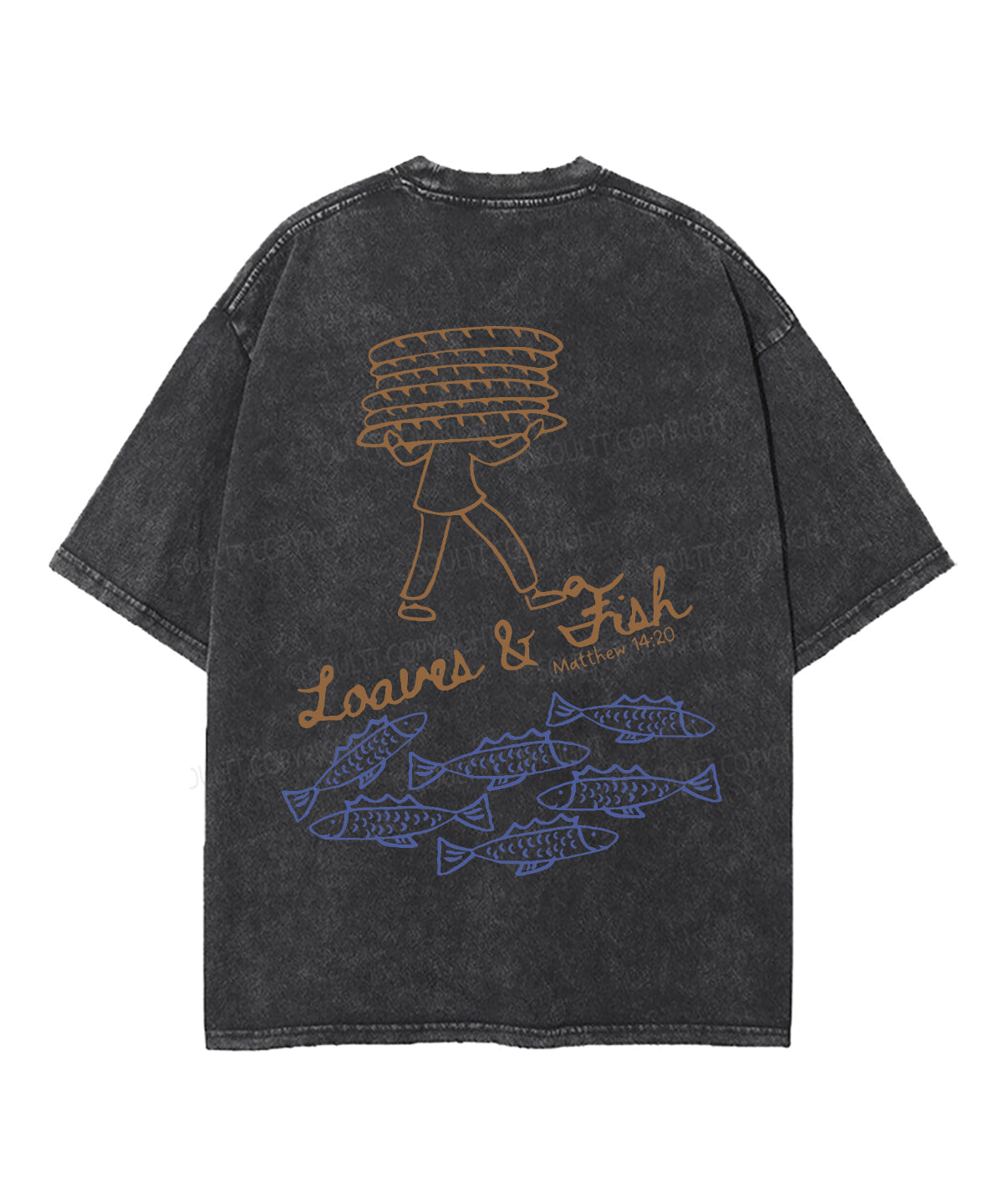 Fish And Loaves Double Sided Unisex Washed Christian T-shirt Hoodie, Sweatshirt | CiraTrend.com (Image 4)