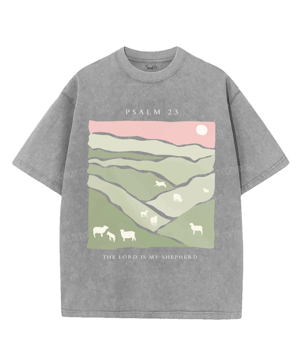 The Lord Is My Shepherd Unisex Washed Christian T-shirt Style001 Hoodie, Sweatshirt | CiraTrend.com (Image 2)