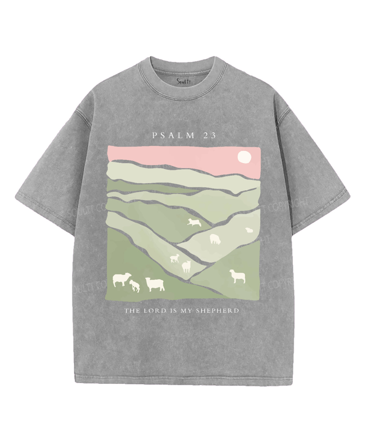 The Lord Is My Shepherd Unisex Washed Christian T-shirt Style001 Hoodie, Sweatshirt | CiraTrend.com (Image 2)