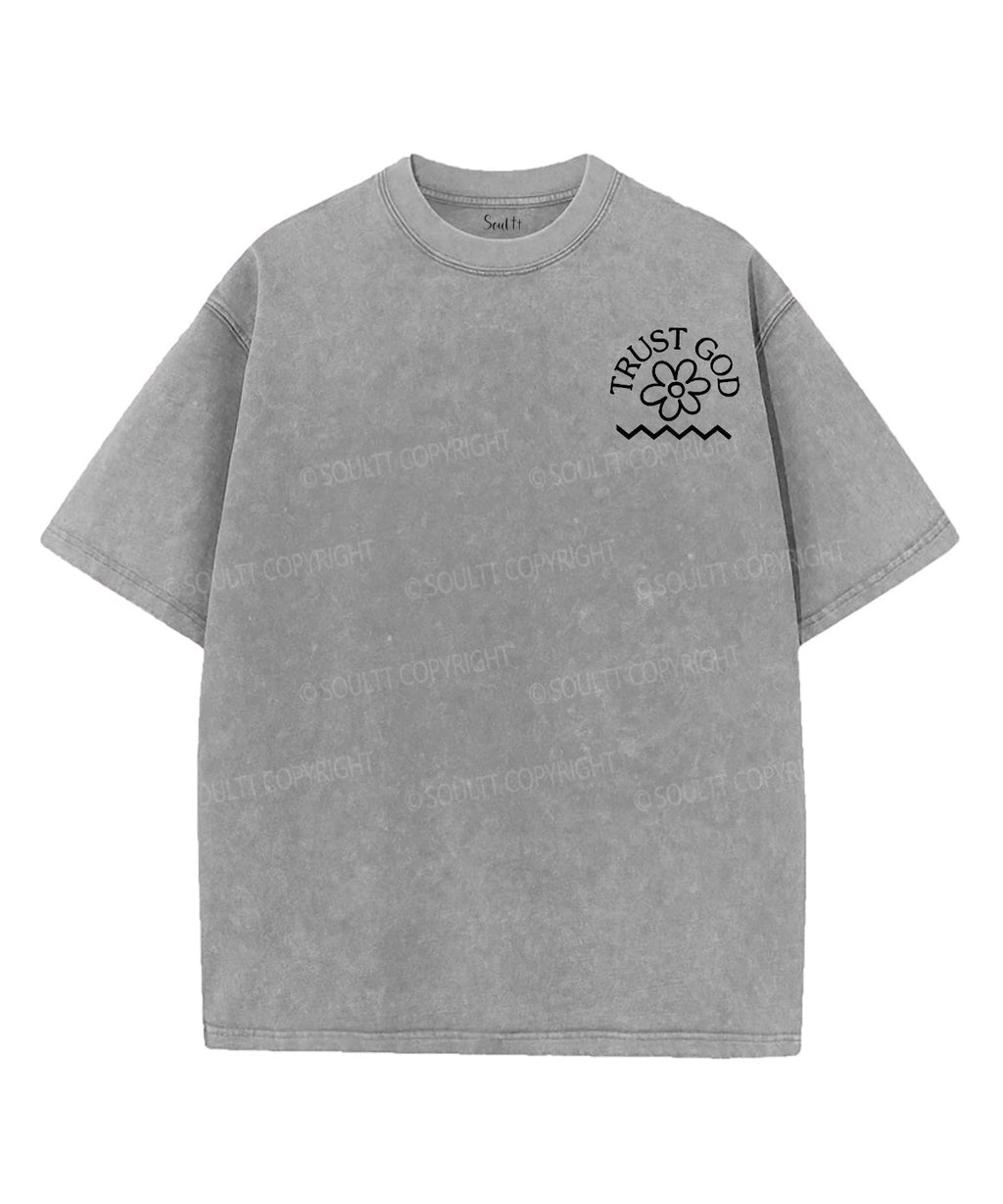 We All Trust God Double Sided Unisex Washed Christian T-shirt Hoodie, Sweatshirt | CiraTrend.com (Image 4)